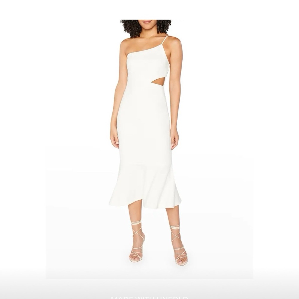 Likely Fina White One-Shoulder Cocktail Dress